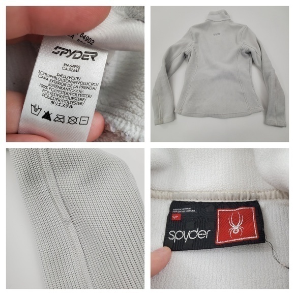 Spyder Jacket S Gray Knit Ski Core Sweater Fleece - Picture 4 of 4